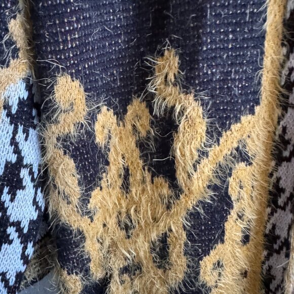 MAX SPORT MSRP $368 Magenta Combo Long Maxi Cardigan w/ Pocket Fall S Faux Fur - Picture 15 of 16